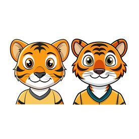 矢量动物卡通老虎头像