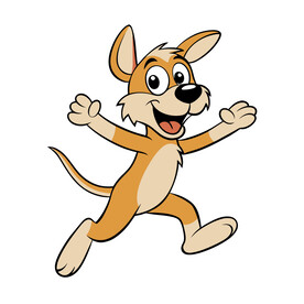 矢量动物开心跳跃的小狗