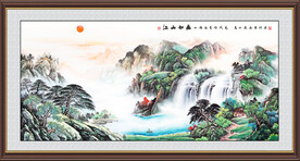 旭日东升国画