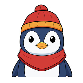 矢量动物戴帽子的小企鹅
