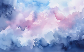 蓝紫色水彩水墨画背景