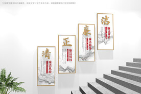 廉洁楼梯文化墙展板