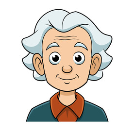 矢量人物白发老爷爷