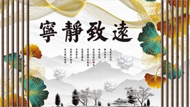 宁静致远大理石电视墙