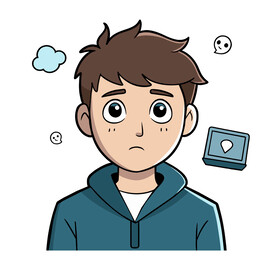 矢量人物难过的男孩