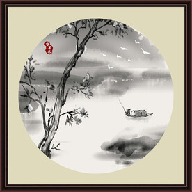 水墨山水无框画