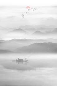 竖幅山水画