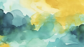 黄绿渐变水彩水墨背景