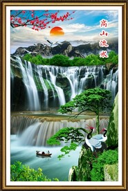 竖幅山水画