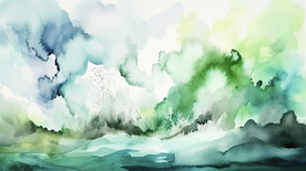 绿色水彩水墨背景