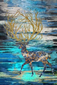 抽象麋鹿油画