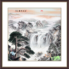 方形山水画