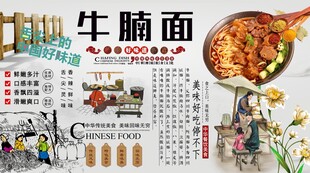 牛腩面背景墙