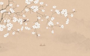 新中式工笔花鸟画背景墙