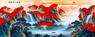 聚宝盆山水画