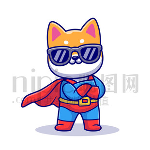 可爱卡通超人小狗