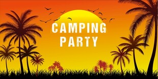 露营酒吧日落背景