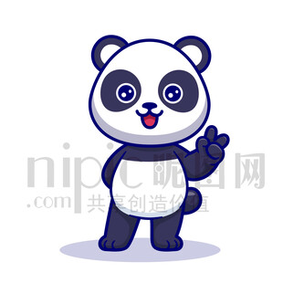 可爱卡通大熊猫