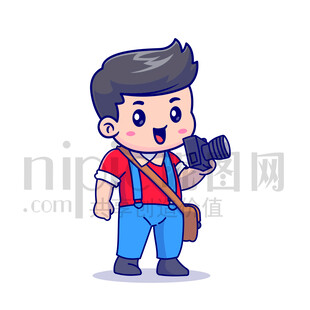 可爱卡通人物摄影师