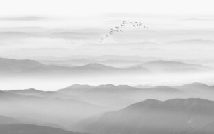 新中式山水画电视背景墙