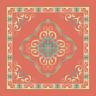 敦煌壁纸丝巾纹样