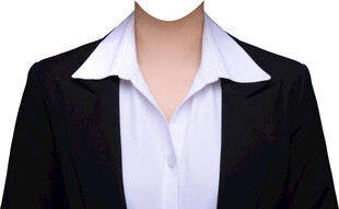 翻领开领女西装证件照衣服素材