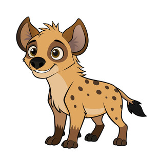 矢量动物可爱棕色鬣狗