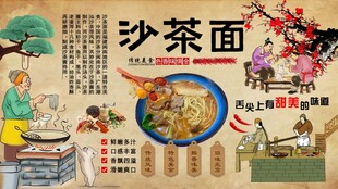 沙茶面背景墙