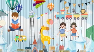 卡通儿童房背景墙