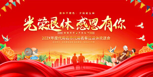 退休欢送会展板