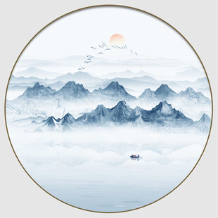 圆形山水画