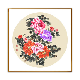 国画水墨牡丹