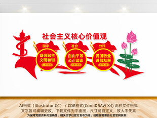 核心价值观党建文化墙