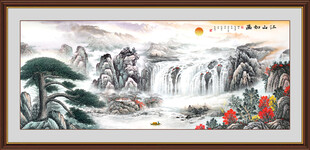 迎客松风景画