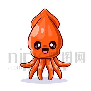 可爱卡通乌贼章鱼