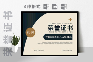 创意证书横版奖状