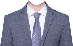 男士浅灰色西装正装领带