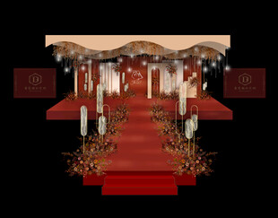 红色婚礼效果图 