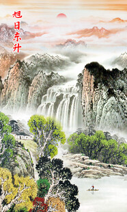 竖幅山水画
