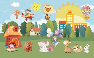 欢乐童趣的户外卡通图片