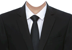 男士证件照黑领带西装衣服素材