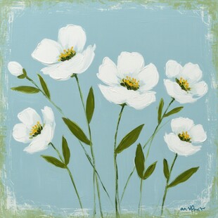 清新白色花卉插画