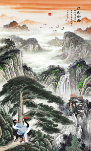 迎客松国画