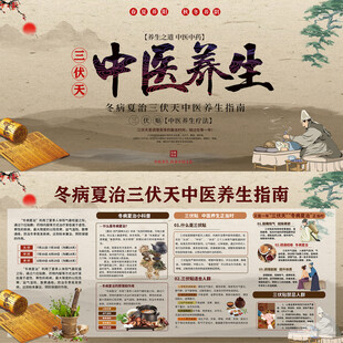三伏天中医养生冬病夏治展板海报