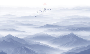 远山近水水墨风景