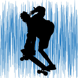 滑板少年动感剪影
