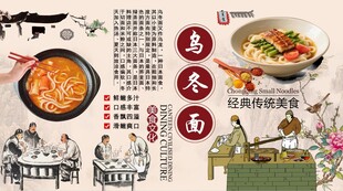 乌冬面背景墙