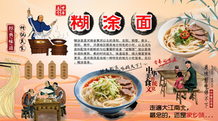 糊涂面背景墙