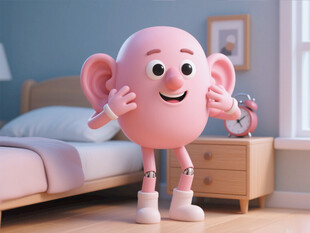 可爱粉色卡通耳朵角色