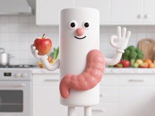 肠道卡通形象展示健康生活